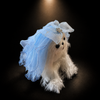 Pink Blue Tulle Flower Pet Veil Hair Clip