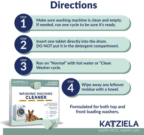 Washing Machine Cleaner Tablets Formulated for Pet Owners