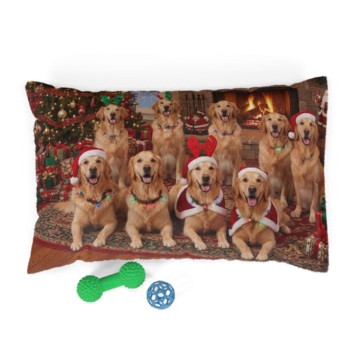 Golden Retrievers Holiday Portrait Pet Bed