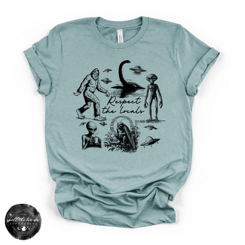 The Locals Cryptids Tee | Cryptid Graphic T-Shirt {BLACK DESIGN}