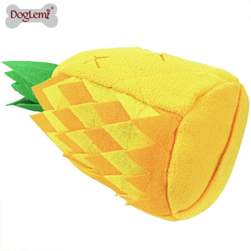 Interactive Pineapple Snuffle Dog Toy | Plush Treat Dispensing Puzzle Toy with Squeaker for Small Medium Large Dogs
