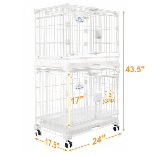 24-30 White Metal Wire Dog Crate DLS2402/DLS3002