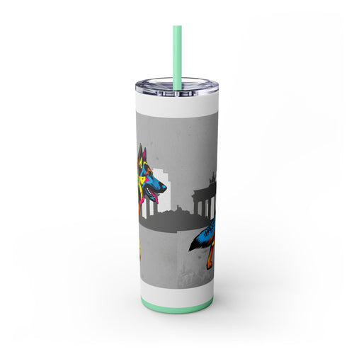 Skinny Tumbler with Straw – 20 oz Stainless Steel Cup