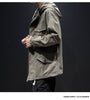 Men's plus size loose hooded drawstring jacket