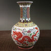 Antique Old Dragon And Phoenix Pattern Ceramic Crafts Vase Ornaments