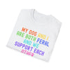 Feral Dog Mom T-Shirt | Funny Dog Lover Rainbow Paw Shirt