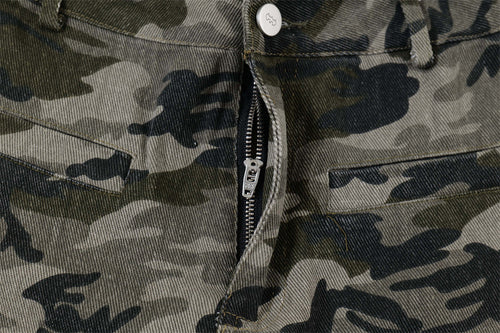 American Retro Camouflage Bell-bottom Pants Men