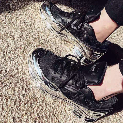 New Cool Red on Shiny Silver Shoes for Women