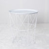 geometric metal bedside table simple storage basket