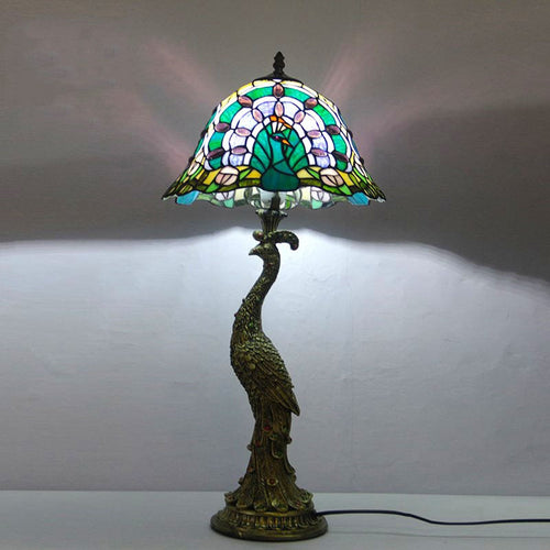Bedroom Hotel Bedside Peacock Base Table Lamp