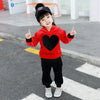 Girls' casual suit children's letter gold velvet two-piece suit