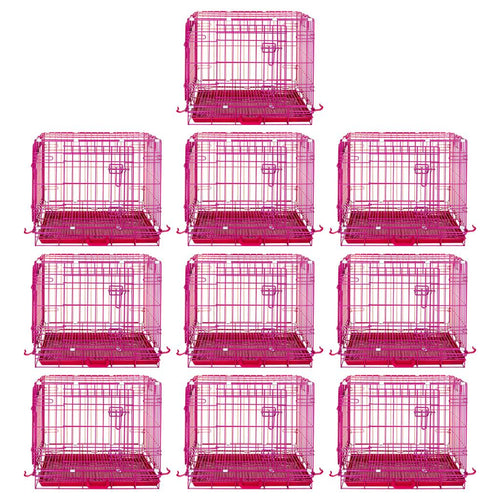 24-42 Collapsible Pink Dog Crate RED24-42