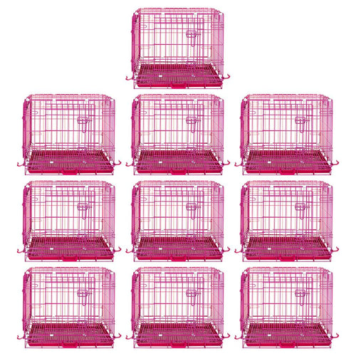 24-42 Collapsible Pink Dog Crate RED24-42
