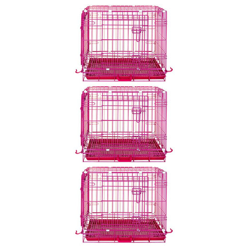 24-42 Collapsible Pink Dog Crate RED24-42