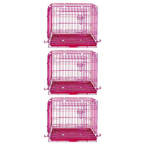 24-42 Collapsible Pink Dog Crate RED24-42
