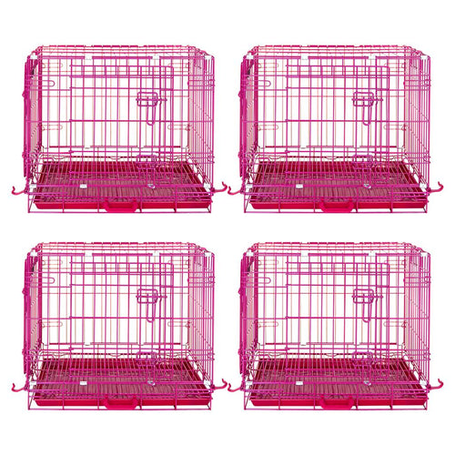 24-42 Collapsible Pink Dog Crate RED24-42