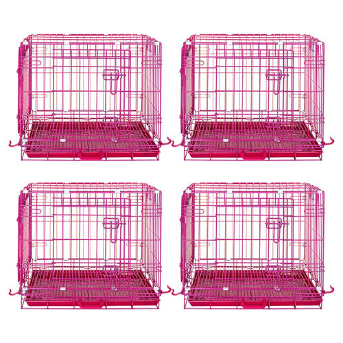24-42 Collapsible Pink Dog Crate RED24-42