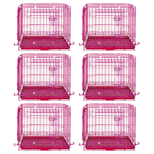24-42 Collapsible Pink Dog Crate RED24-42