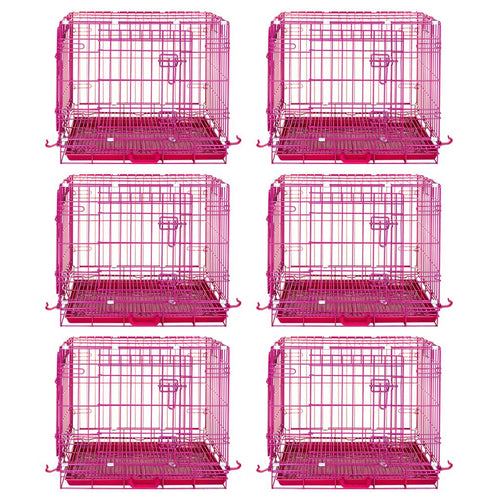 24-42 Collapsible Pink Dog Crate RED24-42