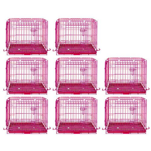 24-42 Collapsible Pink Dog Crate RED24-42