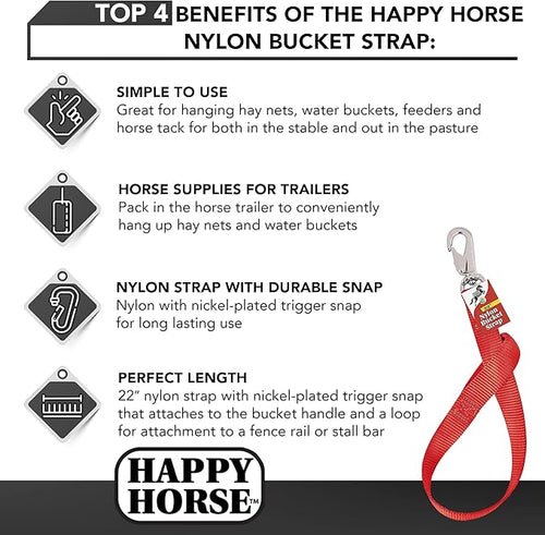 Happy Horse 22″ Nylon Bucket Strap, Blue