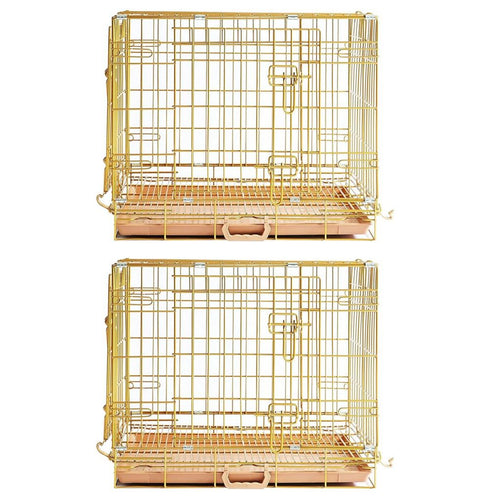 24-42 Collapsible Copper Gold Dog Crate GLD24-42