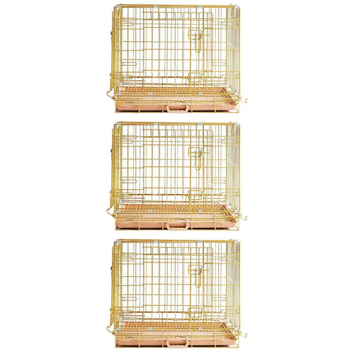 24-42 Collapsible Copper Gold Dog Crate GLD24-42