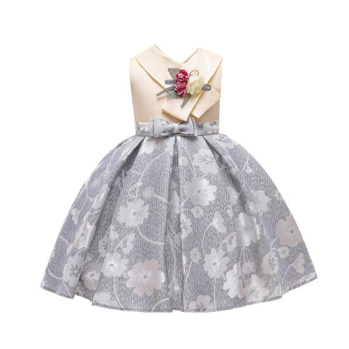 V Neck Flower Temperament Children's Wear