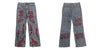 Niche Whisker Ripped Embroidered Jeans