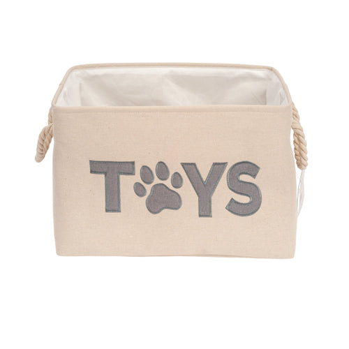 Country Living Foldable Fabric Dog Toy Storage Bin - Convenient Organizer for Pet Accessories