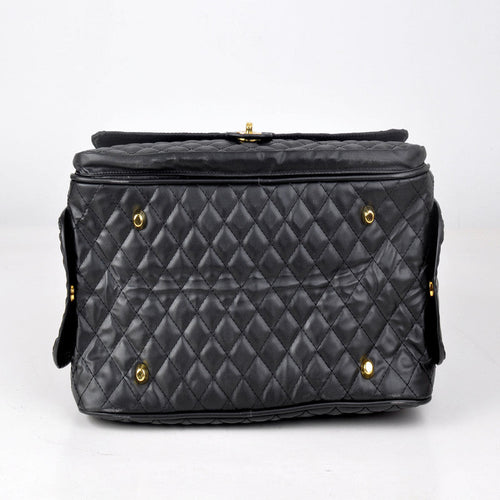 Pet Carrier – Quilted PU Leather with Gold Chain
