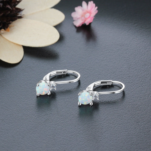 Simple Earrings S925 Silver Jewelry Women's Round