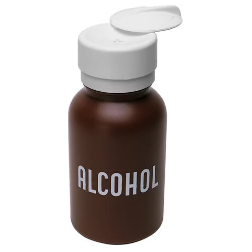 Alcohol Dispensing Bottle Amber Plastic One Hand Dispensing Travel Size Refillable
