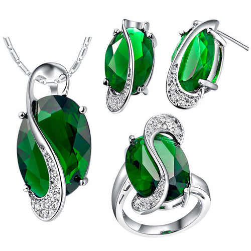 BEAUTIFUL EMERALD GREEN JEWLERY GIFT SET