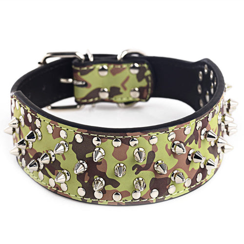 Rivet Studded Large Dog Collar