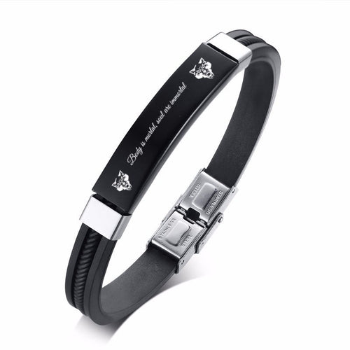 Stainless steel curved brand bracelet