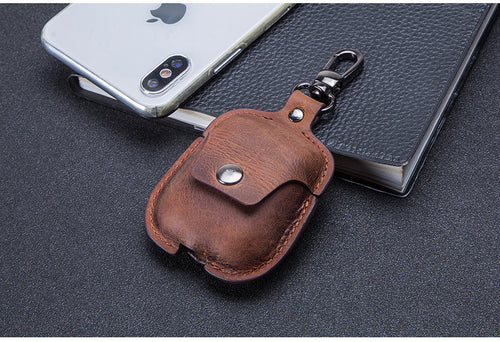 Compatible with Apple, Compatible with Apple , Apple AirPods Covers Leather Keychain Portable Headset