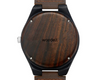 Men's Engraved Wooden Photo Watch Brown Leather Strap
