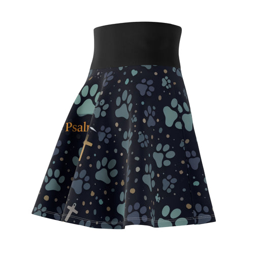 Faith & Paw Prints Women's Skater Skirt — AOP Christian Pet Lover Skirt