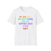 Feral Dog Mom T-Shirt | Funny Dog Lover Rainbow Paw Shirt