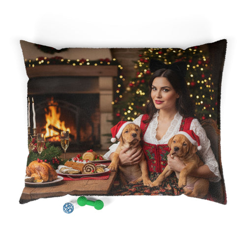 Holiday Fireplace Cozy Pet Bed
