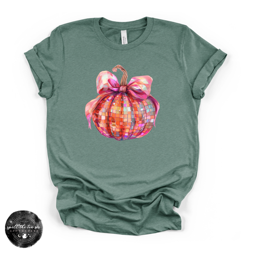 Pumpkin Bow Tee | Coquette Fall Pumpkin Graphic T-Shirt
