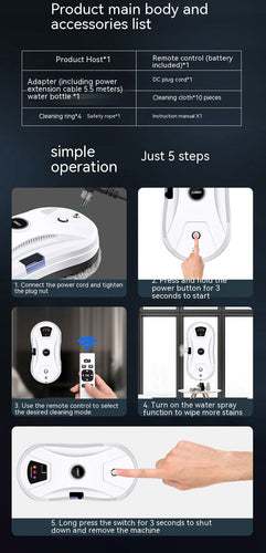 Intelligent Water Spray Window Cleaning Robot Automatic Electric Remote Control Intelligent Water Spray Window Cleaning Robot