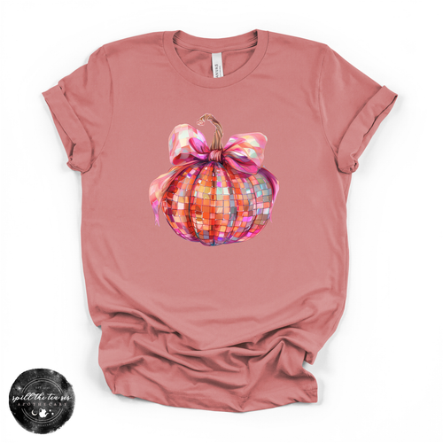 Pumpkin Bow Tee | Coquette Fall Pumpkin Graphic T-Shirt