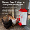 RentACoop Highrise Chicken Waterer and Feeder Set - 10lbs/2 Gal
