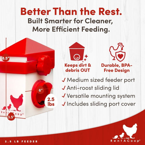 RentACoop Chick2Chicken 2.5lb BPA-Free Single-Port Feeder