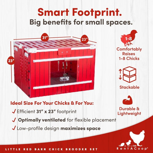 RentACoop Little Red Barn Chick Brooder Set