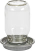 Mason Jar Baby Chick Feeder & Waterer Set - Galvanized Base with Glass Jar Bundle