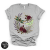 Dragonfly & Moth Rose Tee | Botanical Nature Graphic T-Shirt
