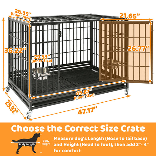 48 Heavy Duty Dog Cage for XL/XXL Dogs 481D